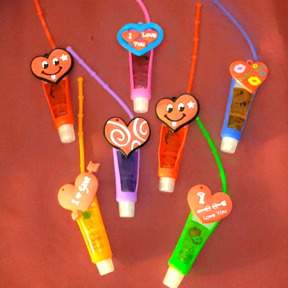 Keychain Lip Gloss Holder In Assorted Flavors